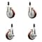Service Caster 5 Inch 316SS Maroon Poly Swivel 1-1/8 Inch Expanding Stem Caster Brake SCC, 2PK SS316EX20S514-PPUB-MRN-2-TLB-2-118 - alternate 1